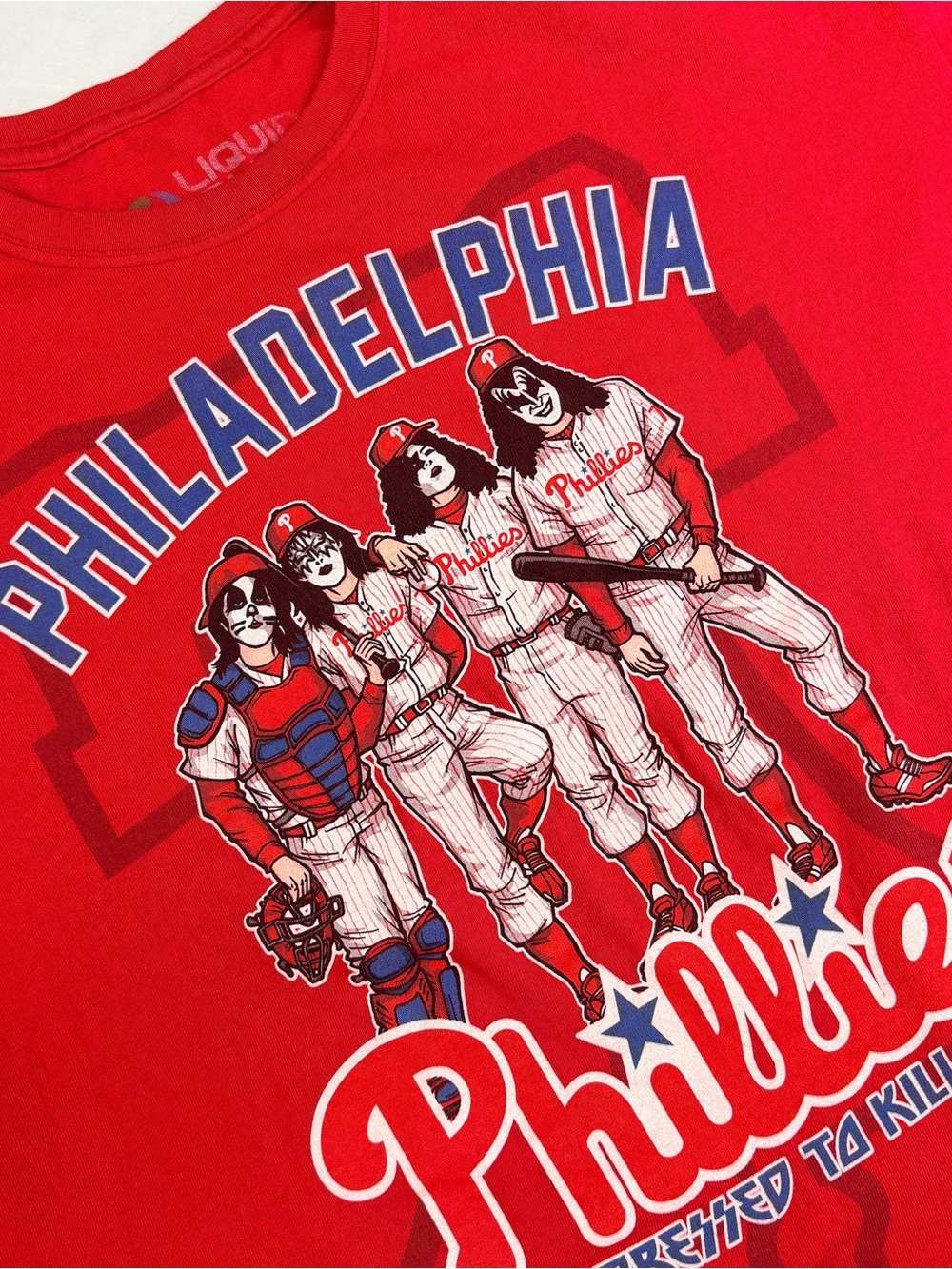 Kiss Liquid Blue Philadelphia Phillies T-Shirt XL Dressed Ta Kill
